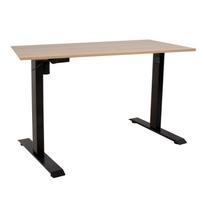 ERGO stalas su 1 varikliu, 140x70cm, hikorio mediena/juoda