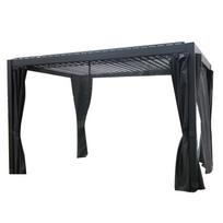 MIRADOR palapinė, 3x3 m, aukštis 2,5 m, su užuolaidomis, tamsiai pilka
