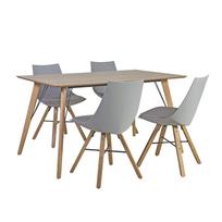Valgomojo komplektas HELENA su 4 kėdėmis (37022), 140x80xH74cm, stalviršis: ąžuolo fanera MDF, apdaila: lakuota