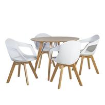 Valgomojo komplektas HELENA su 4 kėdėmis (37034), G100xA75cm, stalviršis: ąžuolo fanera MDF, apdaila: lakuota