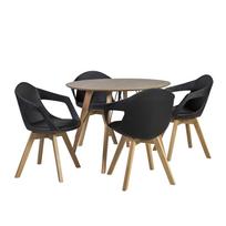 Valgomojo komplektas HELENA su 4 kėdėmis (37035), G100xA75cm, stalviršis: ąžuolo fanera MDF, apdaila: lakuota