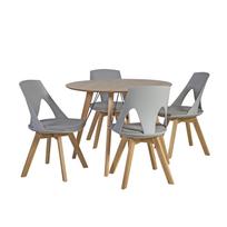 Valgomojo komplektas HELENA su 4 kėdėmis (37036), G100xA75cm, stalviršis: ąžuolo fanera MDF, apdaila: lakuota