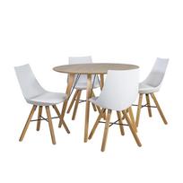 Valgomojo komplektas HELENA su 4 kėdėmis (37021), G100xA75cm, stalviršis: ąžuolo fanera MDF, apdaila: lakuota