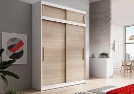 Idzczak Spinta su antresolėmis VESTA 04 150 cm balta + sonoma ąžuolas