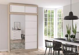 Idzczak Spinta su stalviršiu VESTA 05 150 cm Sonoma ąžuolo balta LED profilis 150