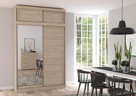 Idzczak Spinta su antresolėmis VESTA 05 150 cm Sonoma Oak + Veidrodis Sonoma Oak