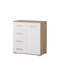 Idzczak komoda FRIDA MINI 01 1D4S Sonoma ąžuolas/balta