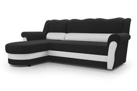 Idzczak Kampinė sofa BRUNO kairinė Soft 11 juoda + Soft 17 balta
