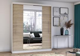 Idzczak RICO spinta su veidrodžiu (spalvos) 204 cm Sonoma ąžuolas + baltas LED veidrodis Profilis 200