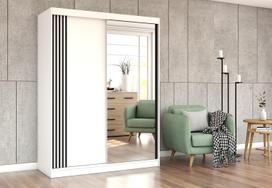 Idzczak Spinta VISTA 07 (150 cm) Balta + Veidrodis Baltas LED profilis 150