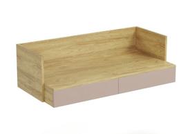 MOBIUS DESK 2S korpusas: natūrali hikorija, fasadai - sendinta rožinė (1 vnt.)