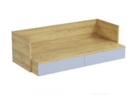 MOBIUS DESK 2S korpusas: natūrali hikorija, fasadai - mėlynas horizontas (1 vnt.)