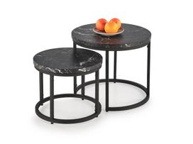 OREO dviejų dalių komplektas su staliukais - juodas marmuras/juoda