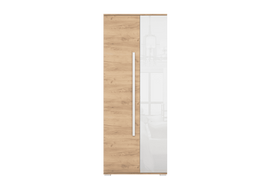 Dviejų durų spinta LAURA Oak Craft Gold + balta blizgi