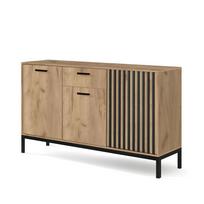 LAMINO KM-1 komoda, ąžuolo imitacija / juoda