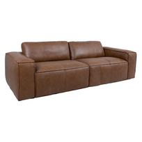 BURTON trivietė sofa, ruda oda