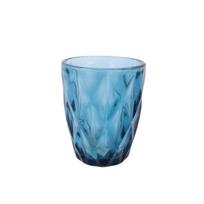 Žemas geriamasis stiklinis CORAL 250 ml, mėlynas