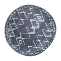 Kilimas SANFORD-1, D90cm, tamsiai pilkas/baltas