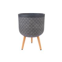 PAO gėlių vazonas su kojelėmis, D37xA52cm, tamsiai rudas