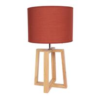 Stalinė lempa WOODEN, aukštis 44,5 cm, raudona