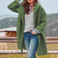 Women's Windbreaker Jacket Hooded Overcoat with Pockets Long Sleeves Windproof Design for Fall Winter for Daily 3XL juoda