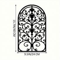 Juodo Metalo Langų Arkos Sienos Dekoras Gotikinis Barokinis Grotelės Svetainės Sienos Menas 3D Ornamentas Gotikinis Vartai TY6536 juoda