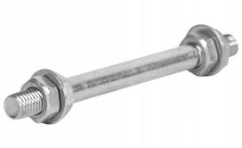 Ašies komplektas vežimėlio ratui 120 mm metalas M12 varžtas