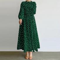 Moteriška laisvo liemens ilga suknelė su širdelėmis ir apvalia apykakle 5XL balta
