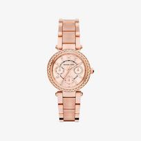 Michael Kors Moteriškas Parkeris Laikrodis su auksiniu ciferblatu - MK6110 rožinio aukso spalvos