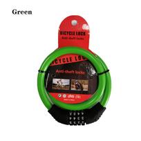 Bike Accessories Cable Chain Resettable Padlock 4 Digit Password Bike Lock Combination Number žalia
