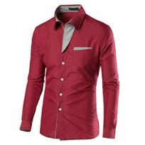 Spring and Summer Trend Shirts Contrast Color Men's Shirts Striped Long-sleeved Men's Shirts 4XL mėlyna