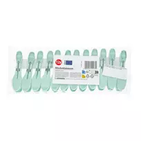 Skalbinių segtukai 8,5 cm., žali 12 vnt