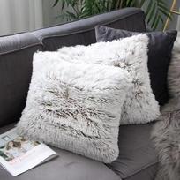 Quilted Sofa Throw Pillow, Plush Gradient Bedside Back Cushion, Long Car Lumbar Support Pillowcase. 45x45 cm white