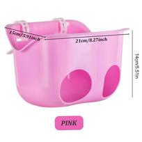 Kids Bike Doll Seat Basket With Holder Straps For Kid Bicycle Handlebar Decorate Baby Bicycle Baby Seat Doll Seat Basket rožinė