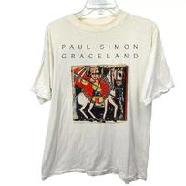 Paul Simon Graceland UNISEX BALTI MEDVILNINIAI MARŠKINĖLIAI Perprintas Unisex Marškinėliai XXXL