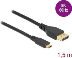 DELOCK USB Type-C > DP Kabel 8K 60Hz 1,5m bidirektional | 86040 | 4043619860401