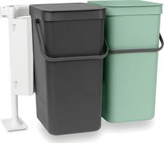 Šiukšlių dėžė Brabantia spintelės šiukšlių dėžė Sort&Go 2x16l Jade Green/ Grey 214462 | 214462 | 8710755214462