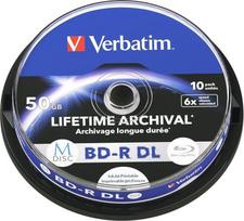 Blu-ray grotuvas Verbatim 1x10 Verbatim M-Disc BD-R BluRay 50GB 6x greitis Cakebox spausdinamas | 43847 | 0023942438472