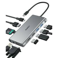 CB-C89 aluminiowy Hub USB-C | 10w1 | RJ45 Ethernet 10/100/1000Mbps | 4xUSB | HDMI 4k@30Hz | SD i microSD | USB-C Power Delivery 100W | CB-C89 | 5902666662927