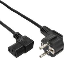 Maitinimo laidas InLine 35 vnt. Didmeninė pakuotė ® Maitinimo laidas, CEE7/7 kampuotas į IEC-C13 dešinysis kampas, black, H05VV-F, 3x0.75mm², 1,8m | B-16752 | 4043718253326