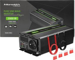 Keitiklis Qoltec įtampos keitiklis Monolith | 1000W | 2000W | 12V į 230V | Grynas sinusas | 51934 | 5901878519340