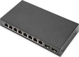 DIGITUS Switch 8-Port Gigabit + 2xSFP unmanaged Black | DN-80067 | 4016032478706