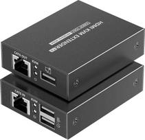 PremiumCord HDMI KVM signalo stiprintuvas 4K ir FULL HD 1080p iki 70m su USB perdavimu | khext70-8 | 8592220023386
