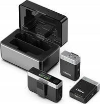 Mikrofonas Ulanzi 2x Belaidis kaklaraiščio mikrofonas telefonui, fotoaparatui, kamerai / Atmintis 8GB / Diapazonas 100m / AM-18 | SB8327 | 6974774330646