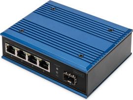 DIGITUS Switch Ind. 4-Port  Gigabit 30W PoE Unmanaged blau | DN-651135 | 4016032486053