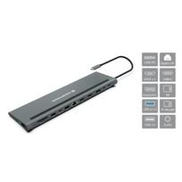 CONCEPTRONIC 12-1 Dock USB-C->2xHDMI/3xUSB-A/DP/+    18cm gr | DONN17G | 4015867229545