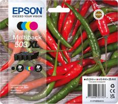 Rašalo kasetė Epson Epson 503XL Multipack - 4 vnt. - XL - Black, Yellow, Cyan, Magenta - originali - blisteris su RF / garso signalizacija - rašalo kasetė Expression Home XP-5200, XP-5205, WorkForce WF-2960DWF, WF-2965DWF | C13T09R64020 | 8715946707754