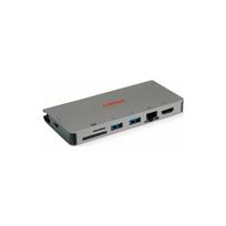 HUB USB Roline USB C tipo dokavimo stotis, HDMI 4K, VGA, 2x USB 3.2 Gen 1, LAN, PD, kortelių skaitytuvas | 12.02.1022 | 7630049613249