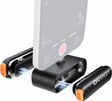 Mikrofonas LensGo 2x Belaidis kaklaraiščio mikrofonas 50m telefonui iPhone Lightning LensGo / 518C Mini | SB8434 | 6971297391031