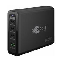 Įkroviklis Goobay daugiaportis greitas USB-C PD GaN įkroviklis (240 W), Black - Spalvų versija Black | 4040849658853 | 4040849658853